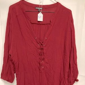 Charlotte Russe Red Laced Peplum top